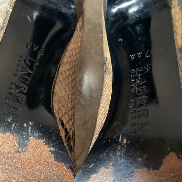 Laure by Ralph Lauren Snakeskin Heels INV7 - Picture 9 of 11